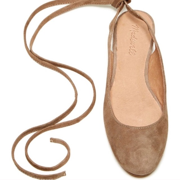 Madewell Blue Lace Up Ballet Flats Size 9 - Picture 5 of 6